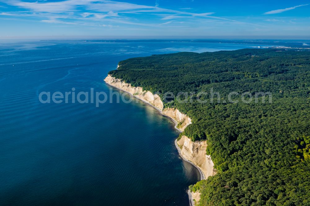 Sassnitz from above - Rock Coastline on the cliffs of Ostsee on Nationalpark Jasmund in Sassnitz on the island of Ruegen in the state Mecklenburg - Western Pomerania, Germany