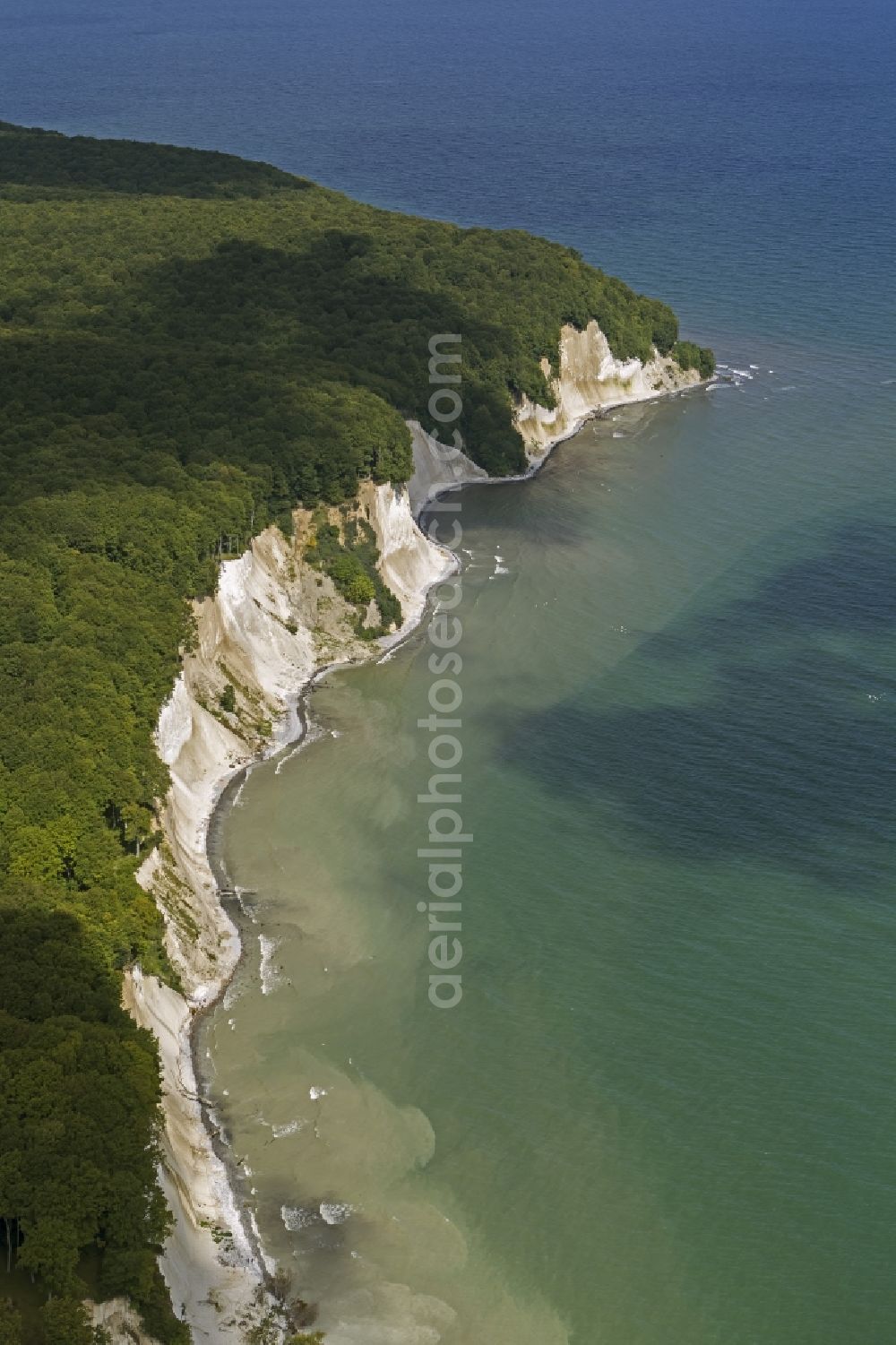 Aerial photograph Sassnitz - View of the chalk coast near Sassnitz on the island Ruegen in Mecklenburg-Pomerania