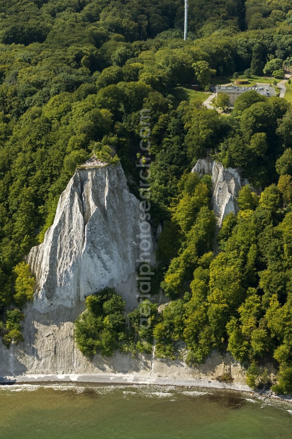 Sassnitz from the bird's eye view: View of the chalk cliff coast in the National Park Jasmund near Sassnitz on the island Ruegen in Mecklenburg-West Pomerania