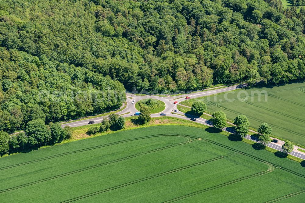 Bargstedt from above - Topp on street L123 in Bargstedt in the state Lower Saxony, Germany