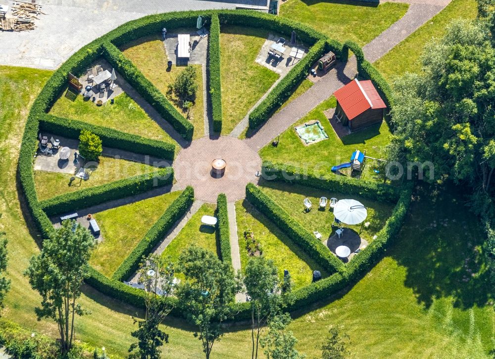 Soest from above - Circular round park of on Kampstrasse in Soest in the state North Rhine-Westphalia, Germany