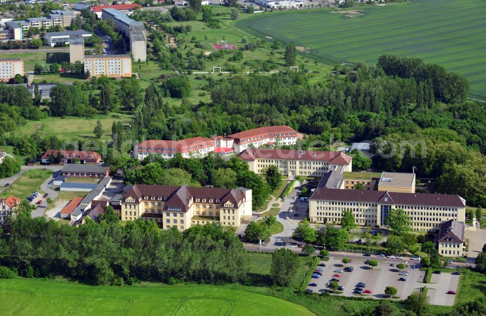 Burg from the bird's eye view: View of the hospital Jerichower Land in Burg in the state of Saxony-Anhalt