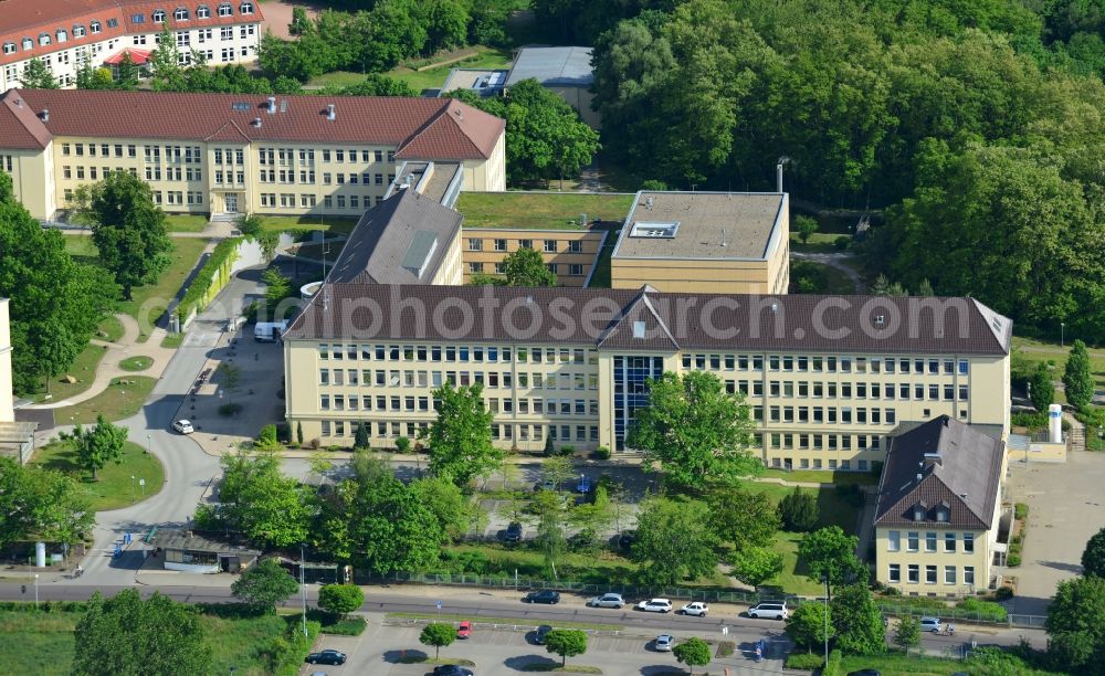 Aerial image Burg - View of the hospital Jerichower Land in Burg in the state of Saxony-Anhalt