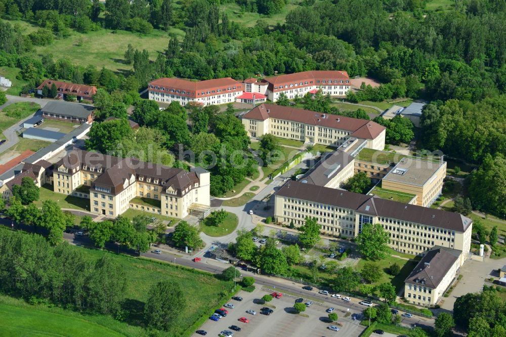 Burg from above - View of the hospital Jerichower Land in Burg in the state of Saxony-Anhalt