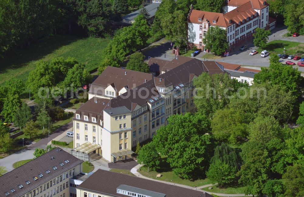 Burg from above - View of the hospital Jerichower Land in Burg in the state of Saxony-Anhalt