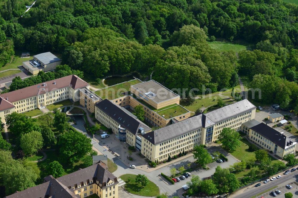 Burg from the bird's eye view: View of the hospital Jerichower Land in Burg in the state of Saxony-Anhalt