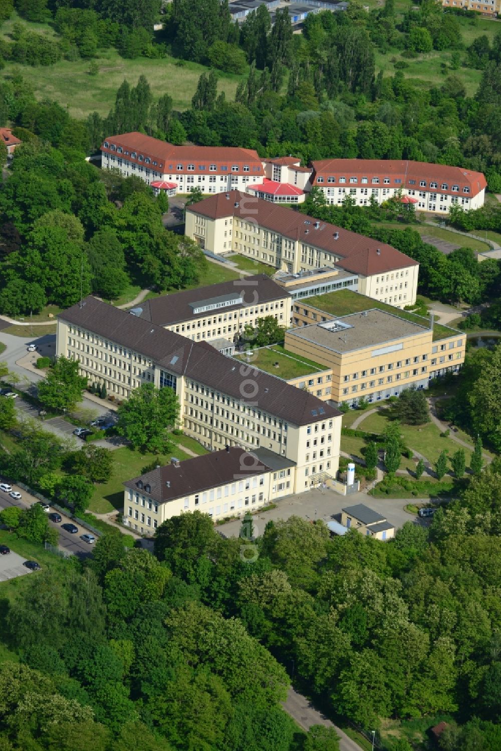 Burg from above - View of the hospital Jerichower Land in Burg in the state of Saxony-Anhalt