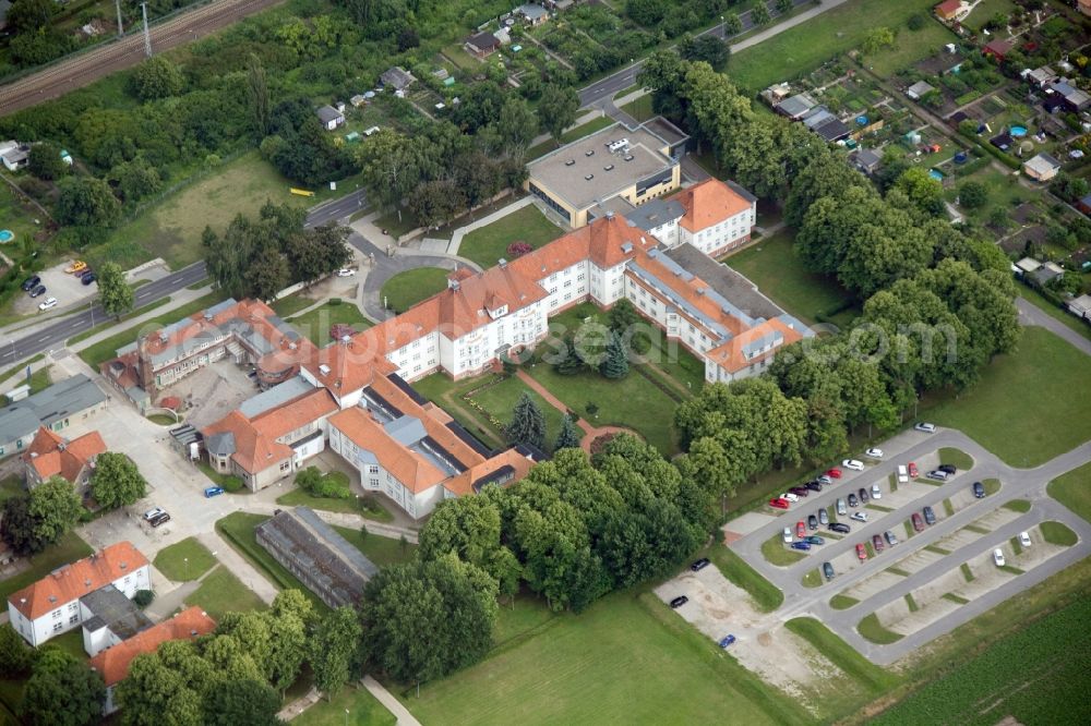 Prenzlau from above - District hospital in Prenzlau in Brandenburg