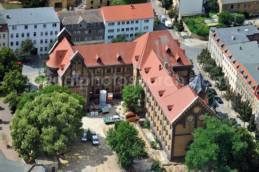 Aerial photograph Wittenberg - View of the Kreismedienzentrum of Wittenberg Falkstrasse in Lutherstadt Wittenberg in Saxony-Anhalt