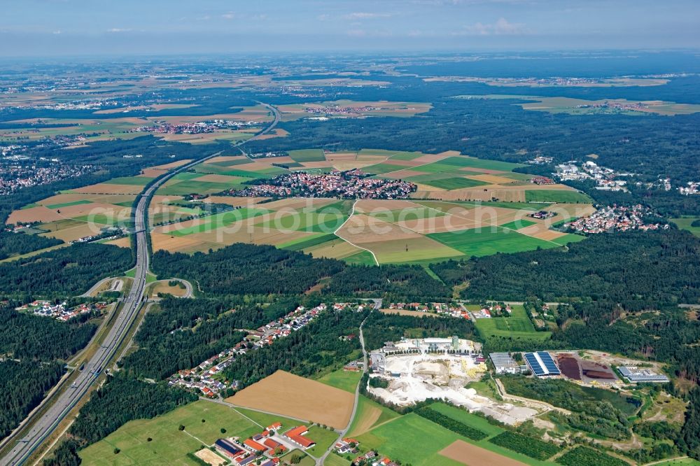 Hohenbrunn from the bird's eye view: Circle Round cut in the forest around Hohenbrunn in the state Bavaria