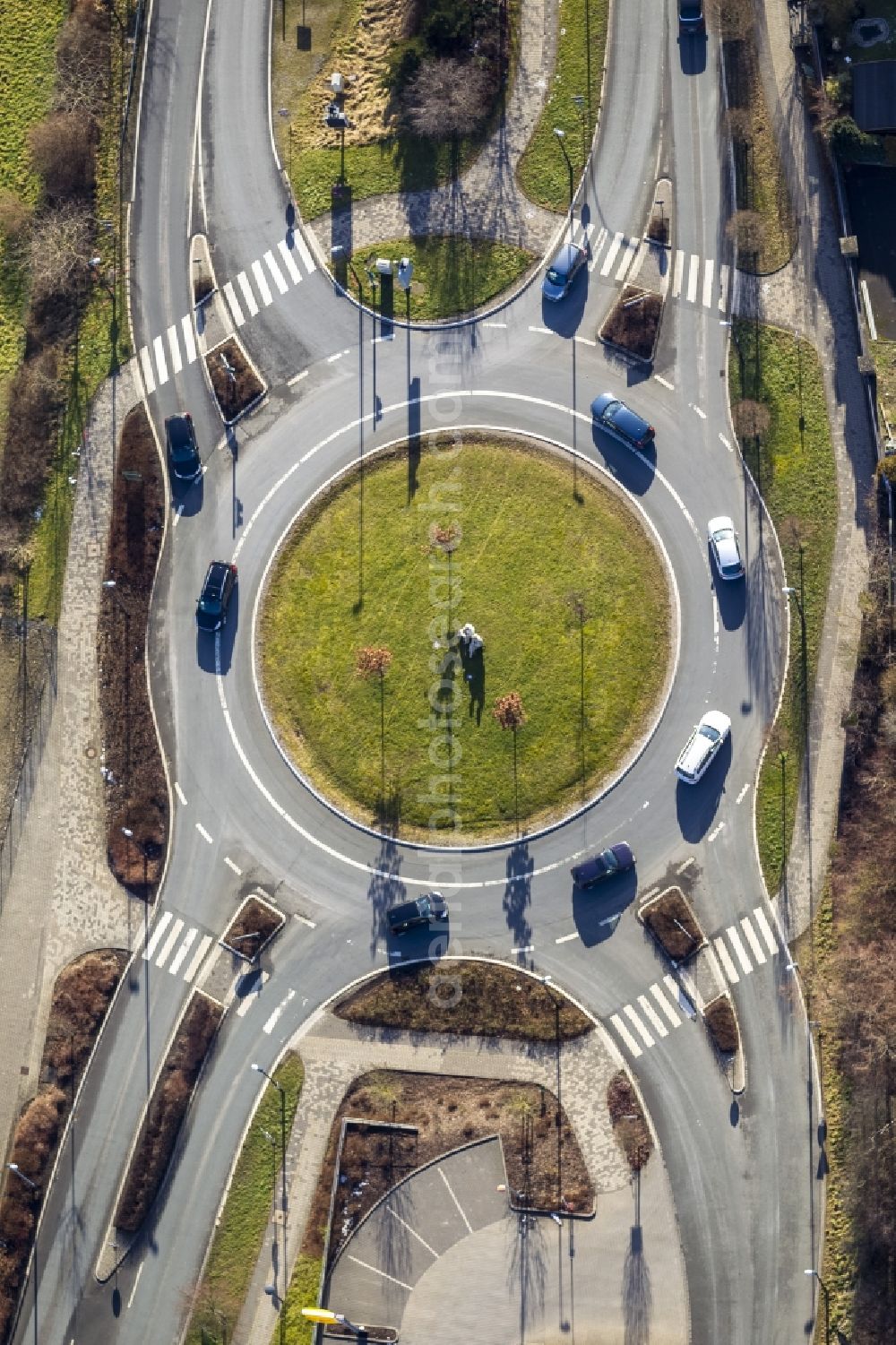 Schmallenberg from above - Roundabout on the B236 in Schmallenberg in the Ruhr area in North Rhine-Westphalia