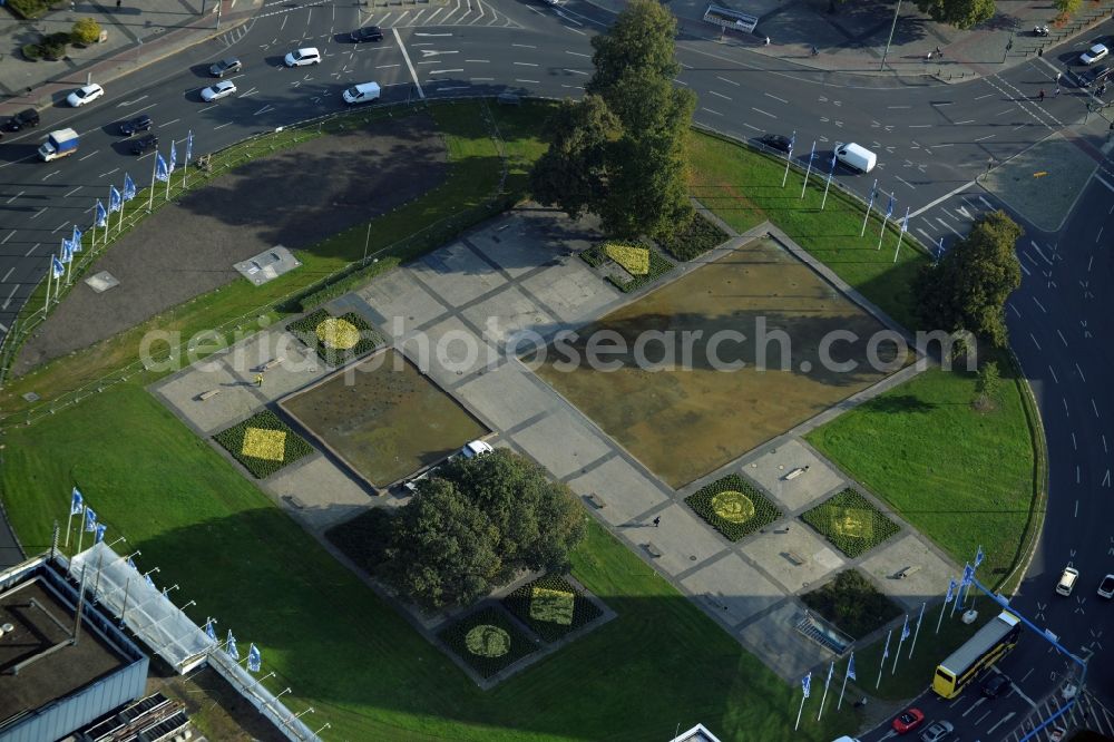 Berlin from the bird's eye view: Roundabout and park on Ernst-Reuter-Platz in Berlin in Germany