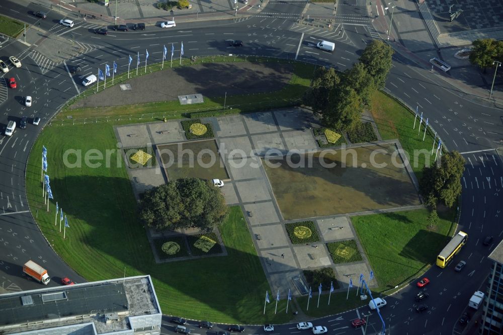 Aerial image Berlin - Roundabout and park on Ernst-Reuter-Platz in Berlin in Germany