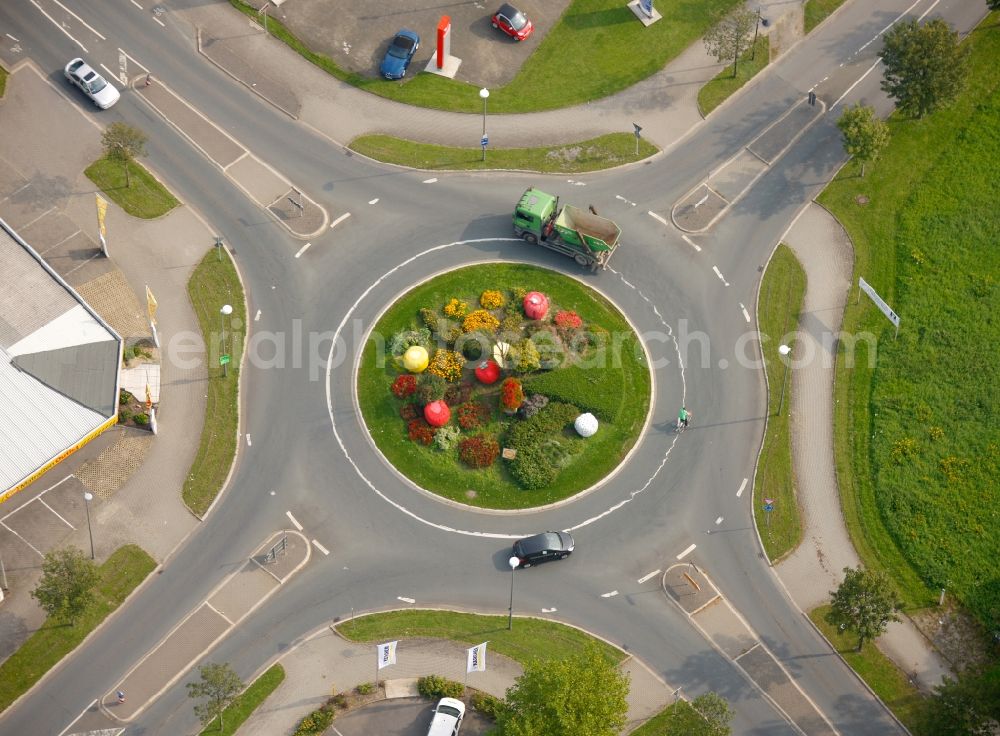 Aerial photograph Castrop-Rauxel - View of a roundabout in Castrop-Rauxel in the state North Rhine-Westphalia