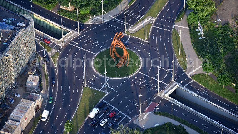 Aerial image Bonn - Roundabout on the Friedrich-Ebert-Allee in Bonn in the state North Rhine-Westphalia, Germany