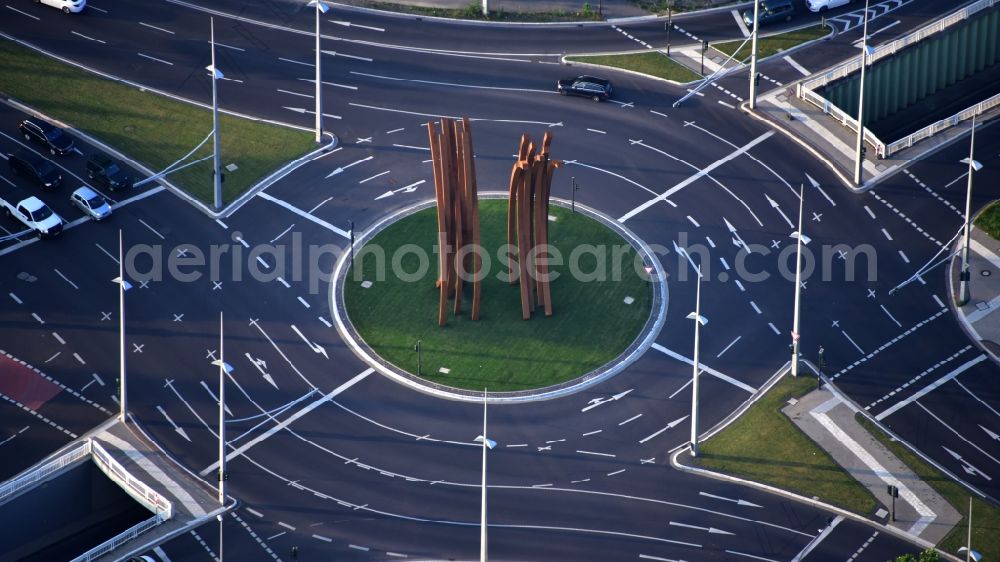 Bonn from above - Roundabout on the Friedrich-Ebert-Allee in Bonn in the state North Rhine-Westphalia, Germany