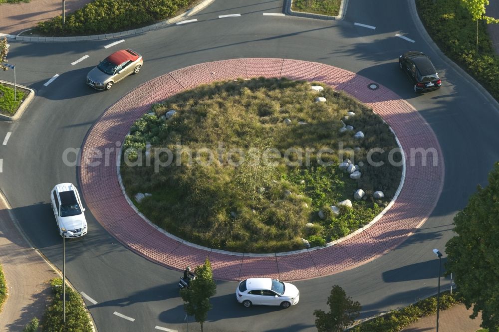 Gladbeck from above - View of the roundabout Rockwool Strasse in Gladbeck in the state North Rhine-Westphalia