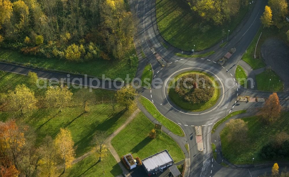 Aerial image Essen - Roundabout near Kupferdreh at Essen in the Ruhr area in North Rhine-Westphalia