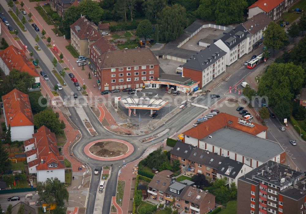 Aerial image Gladbeck - View of a roundabout in the district of Brauck in Gladbeck in the state North Rhine-Westphalia