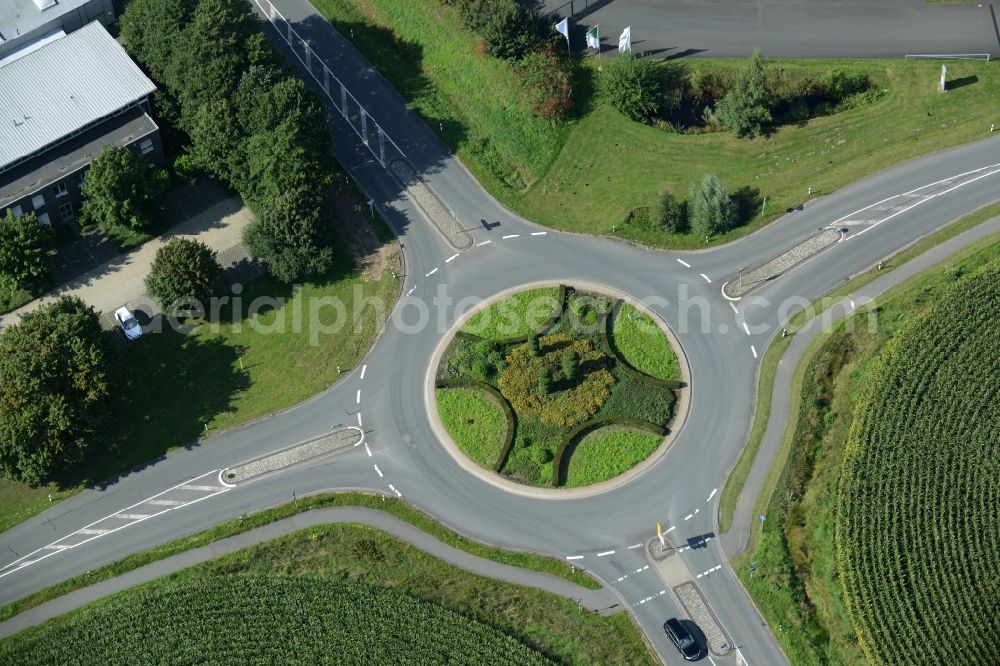 Aerial photograph Freren - Traffic management of the roundabout road at the Beestener Strasse in Freren in the state Lower Saxony