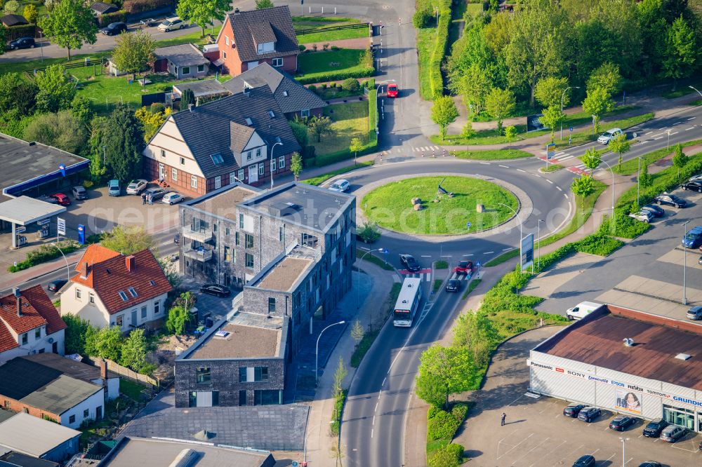 Aerial image Stade - Construction - street course Glueckstaetterstrasse Freibunger Strasse in Stade in the state Lower Saxony, Germany