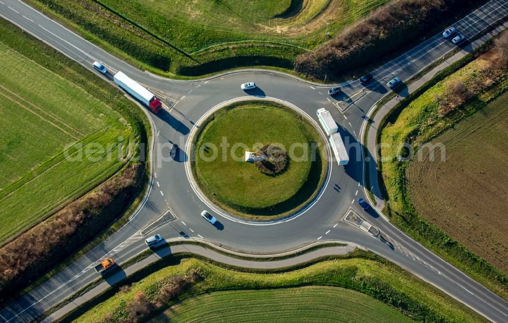 Baesweiler from above - Traffic management of the roundabout road 57n und L225 in Baesweiler in the state North Rhine-Westphalia