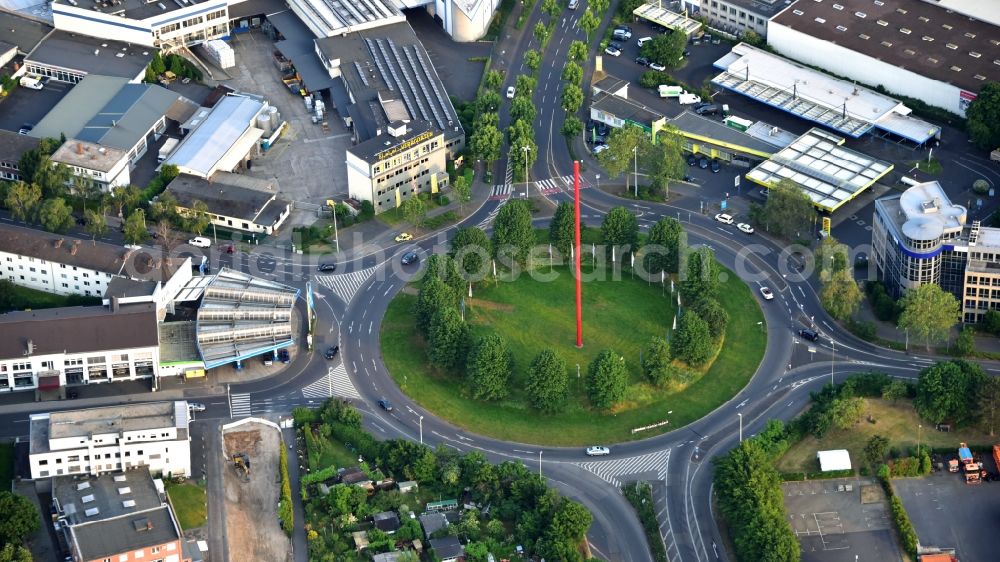 Aerial image Bonn - Traffic management of the roundabout road Potsdamer Platz in Bonn in the state North Rhine-Westphalia, Germany