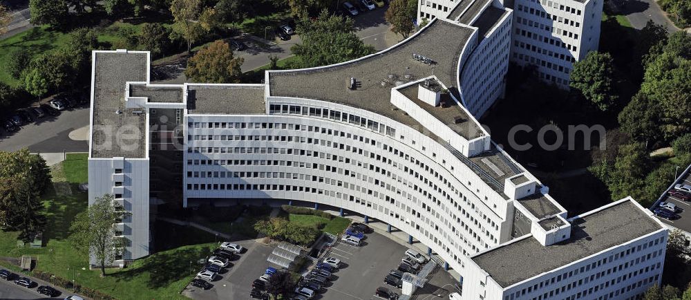 Wiesbaden from above - Blick auf das Kreiswehrersatzamt Wiesbaden. View of the army recruiting office in Wiesbaden.