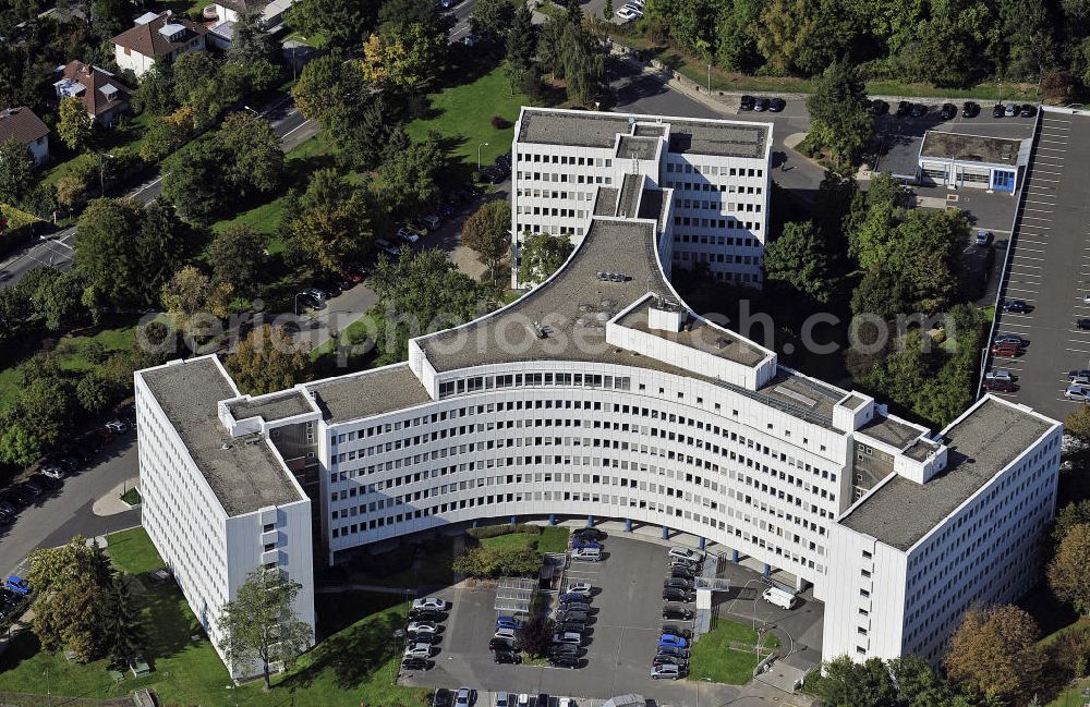 Wiesbaden from above - Blick auf das Kreiswehrersatzamt Wiesbaden. View of the army recruiting office in Wiesbaden.