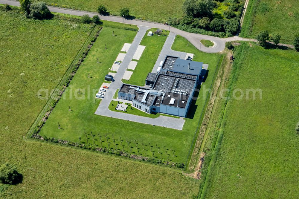 Hansestadt Stendal from above - Crematory on street Langer Weg in Hansestadt Stendal in the state Saxony-Anhalt, Germany