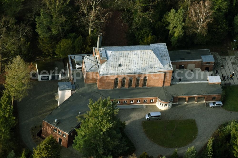 Frankfurt (Oder) from above - Crematory and funeral hall for burial in the grounds of the cemetery in Frankfurt (Oder) in the state Brandenburg