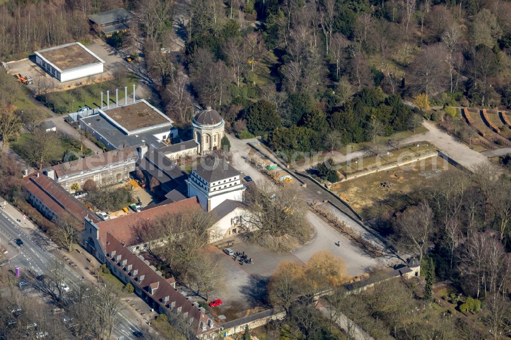 Aerial photograph Dortmund - Crematory and funeral hall for burial in the grounds of the cemetery in the district Brackel in Dortmund in the state North Rhine-Westphalia