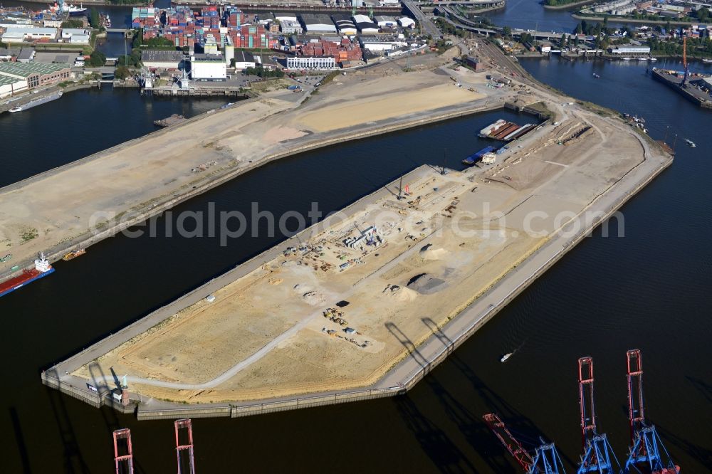 Hamburg from above - Cruise Terminal in Hamburg-Mitte / Steinwerder. A project of the Hamburg Port Authority HPA