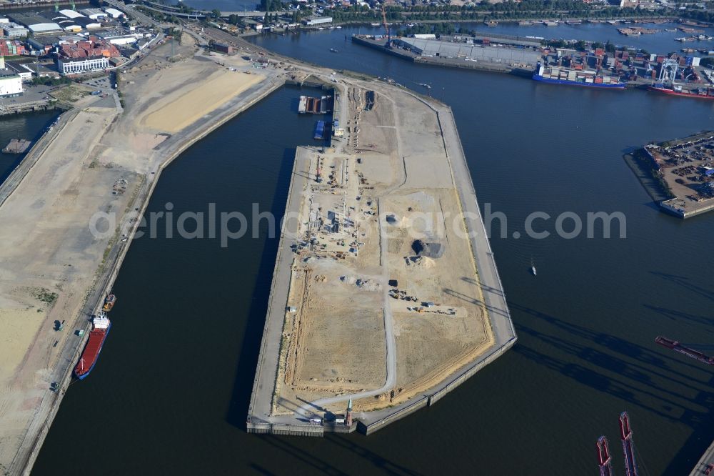 Hamburg from the bird's eye view: Cruise Terminal in Hamburg-Mitte / Steinwerder. A project of the Hamburg Port Authority HPA