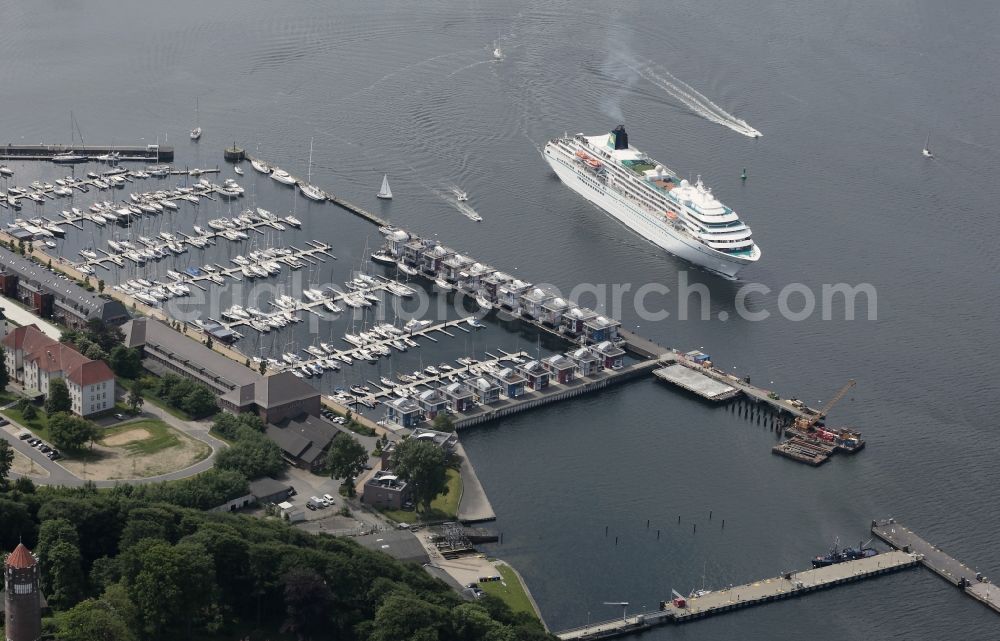 Aerial image Flensburg - Cruise ship Amadea in Flensburg in Schleswig-Holstein