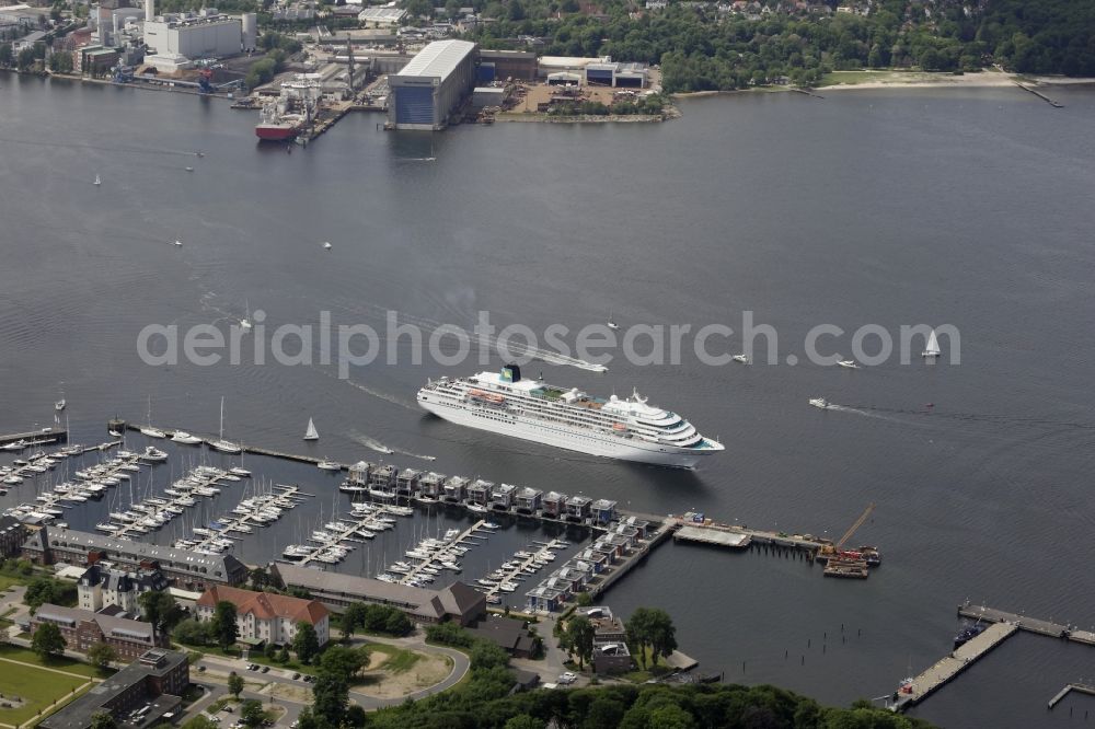 Aerial image Flensburg - Cruise ship Amadea in Flensburg in Schleswig-Holstein