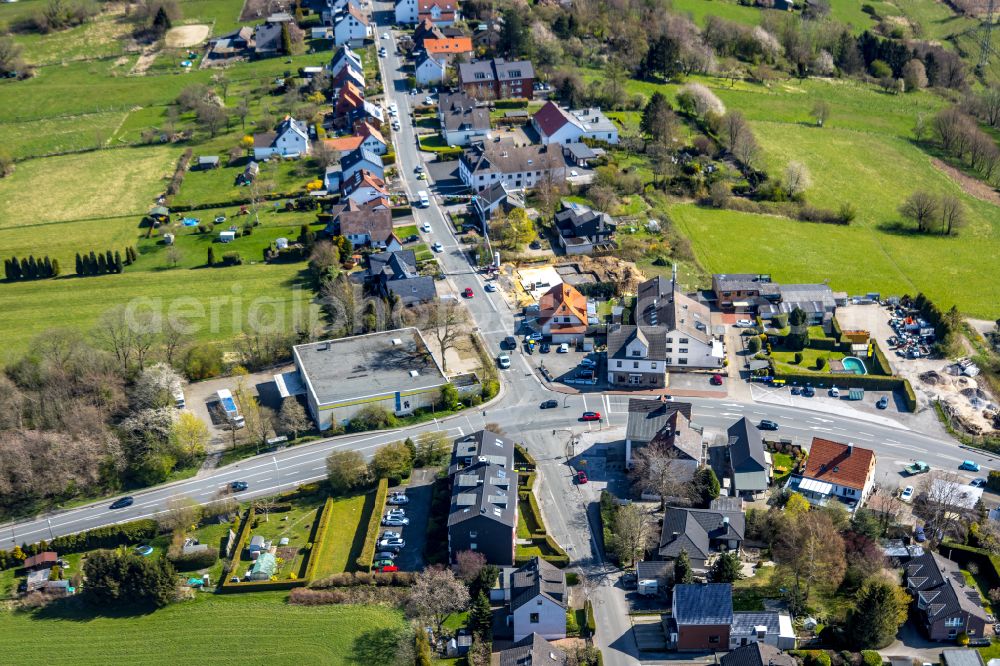 Aerial photograph Herdecke - Road over the crossroads Ardeystrasse - Kermelberg in Herdecke in the state North Rhine-Westphalia, Germany