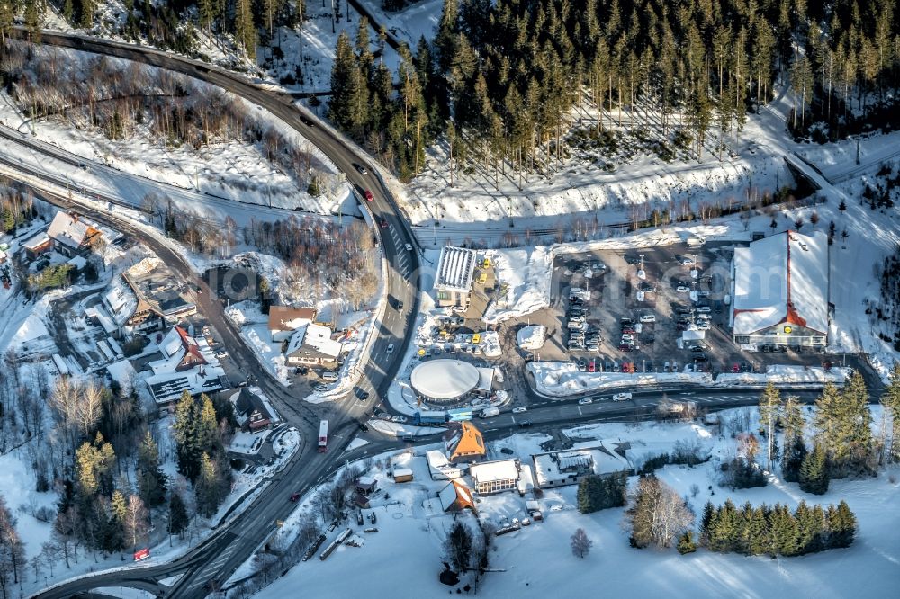 Aerial image Bärental - Road over the crossroads in Baerental in the state Baden-Wurttemberg, Germany