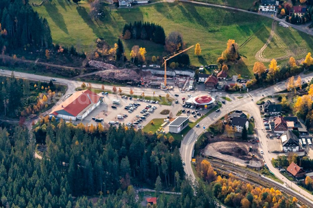 Bärental from the bird's eye view: Road over the crossroads in Baerental in the state Baden-Wurttemberg, Germany