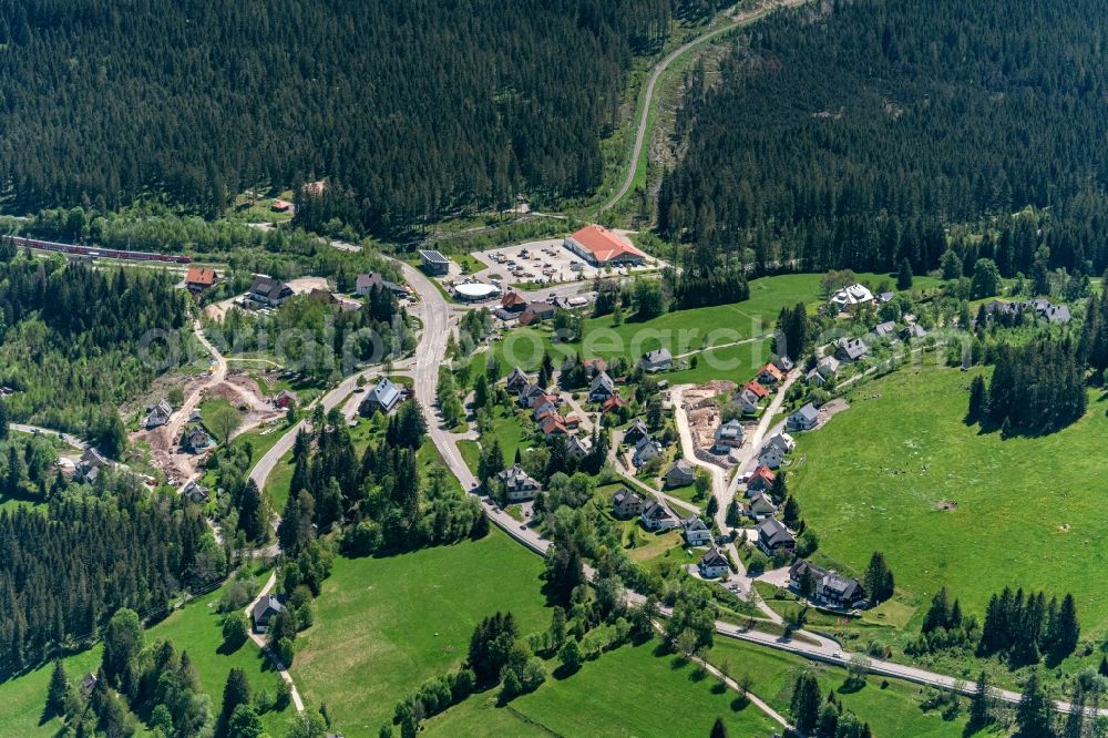 Feldberg (Schwarzwald) from the bird's eye view: Road over the crossroads B500 Baerental in Feldberg (Schwarzwald) in the state Baden-Wurttemberg, Germany