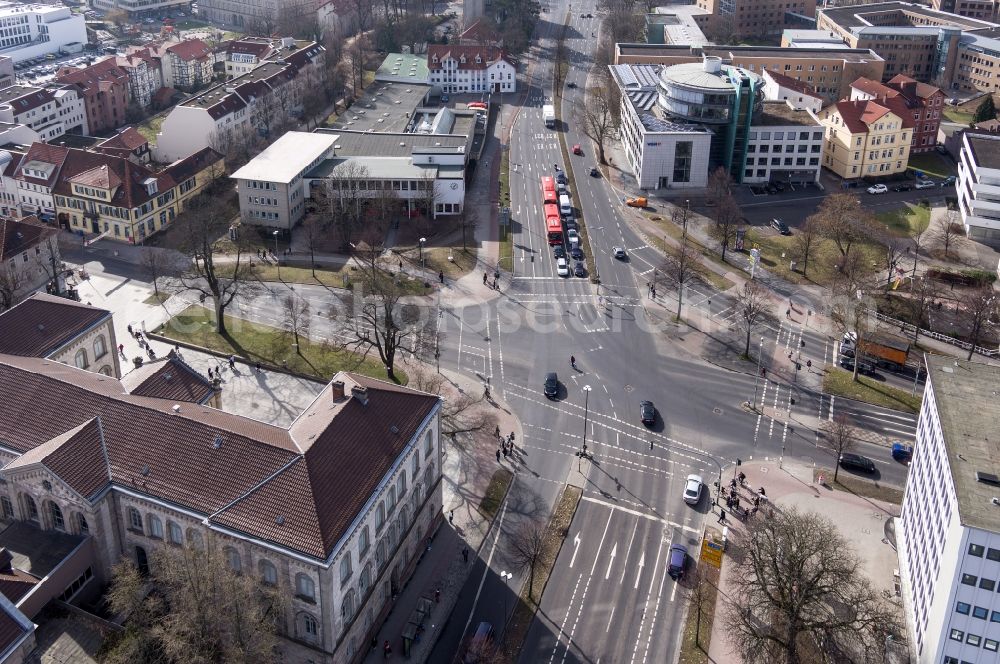 Göttingen from the bird's eye view: Intersection of State Road 27 B27 and Nicholas Berger way in Goettingen in Lower Saxony