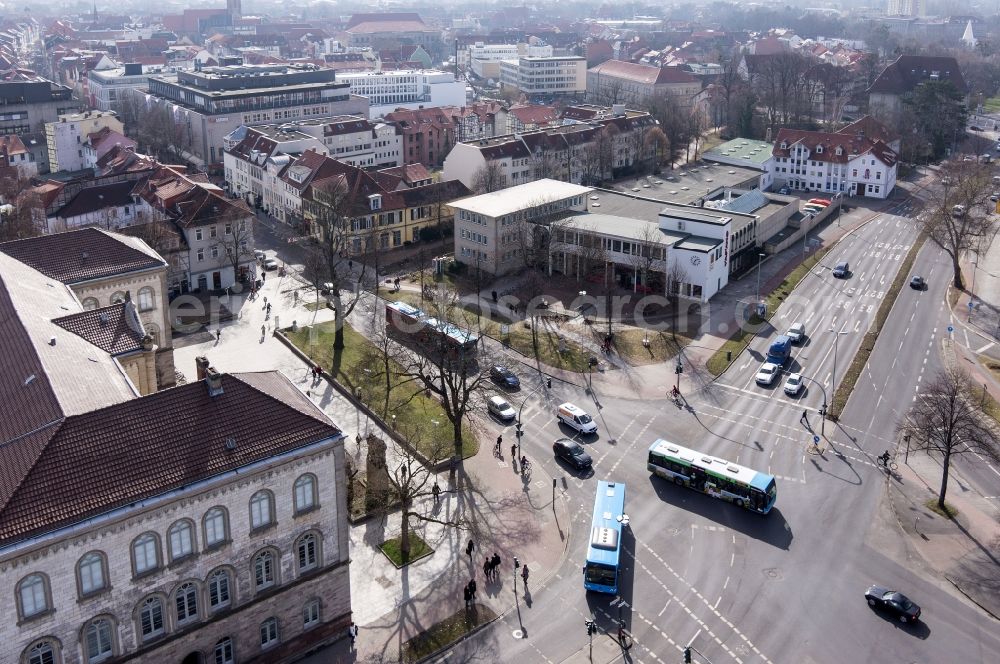 Aerial image Göttingen - Road intersection of State Road 27 B27 and Nicholas Berger way in Goettingen in Lower Saxony