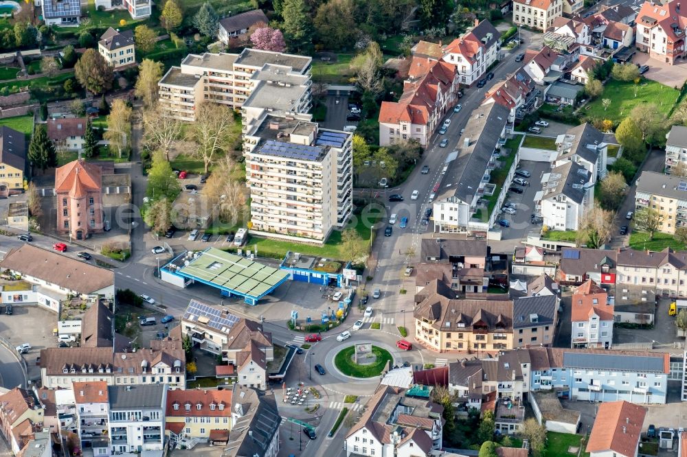 Lahr/Schwarzwald from above - Road over the crossroads In Lahr in Lahr/Schwarzwald in the state Baden-Wuerttemberg, Germany