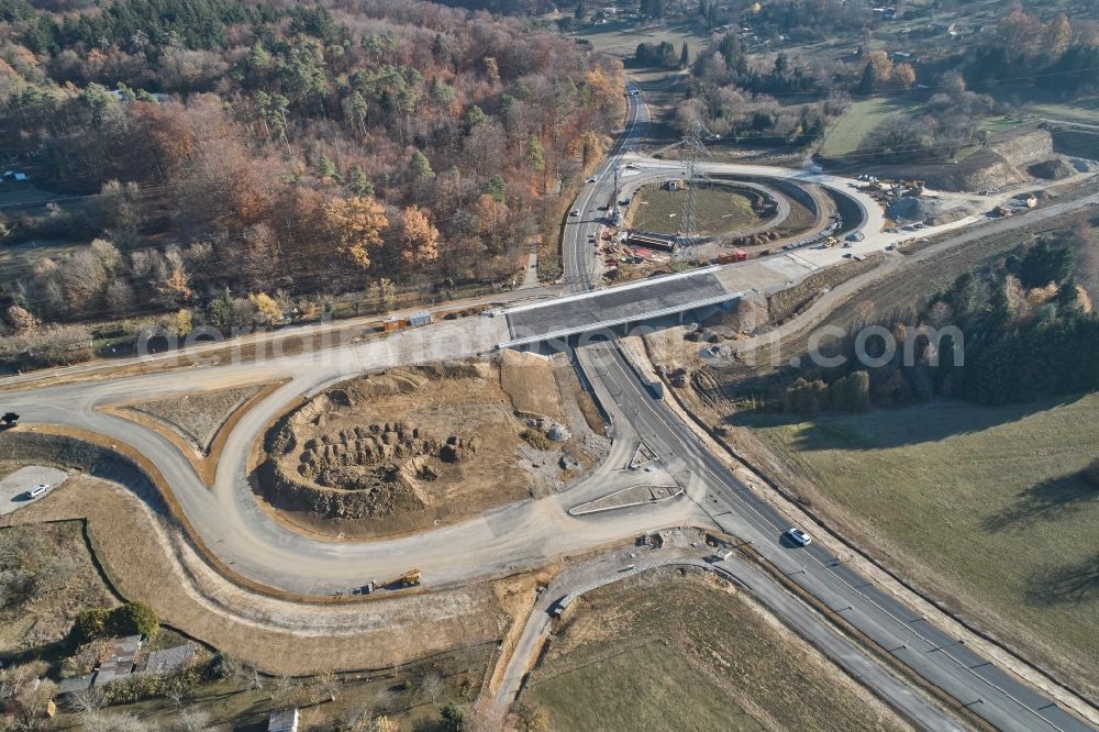 Aerial image Pforzheim - Construction site to remodel the course of the intersection Dietlinger Strasse - Westtangente in Pforzheim in the state Baden-Wuerttemberg, Germany