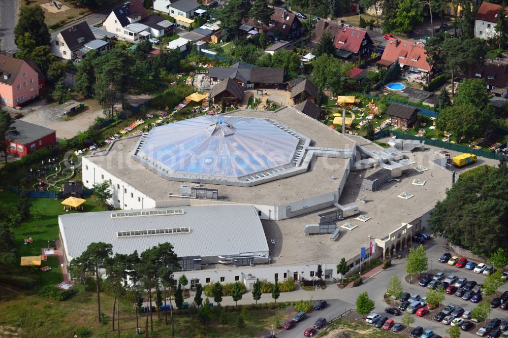 Ludwigsfelde from the bird's eye view: View of KRISTALL Saunatherme Ludwigsfelde in Brandenburg