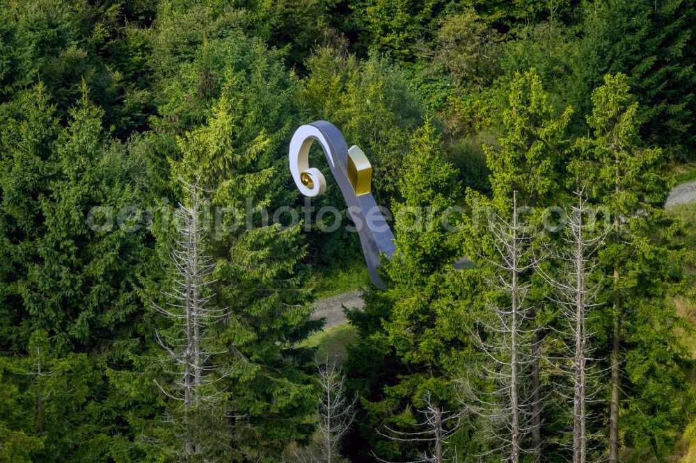 Aerial photograph Schmallenberg - Crook on forest sculptures away Schmallenberg in the state of North Rhine-Westphalia