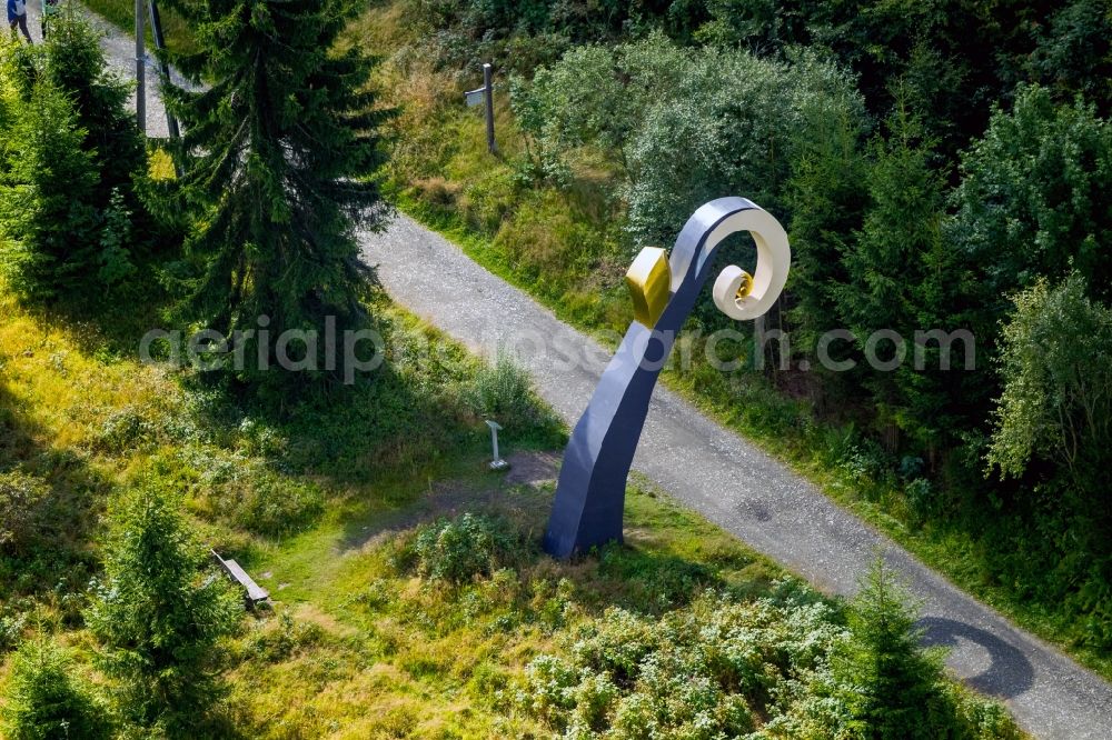 Schmallenberg from the bird's eye view: Crook on forest sculptures away Schmallenberg in the state of North Rhine-Westphalia