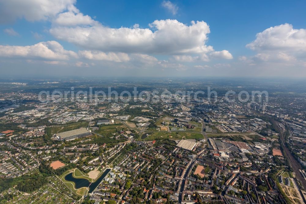 Essen from above - View of the Krupp - Guertel in Essen in the state North-Rhine Westphalia