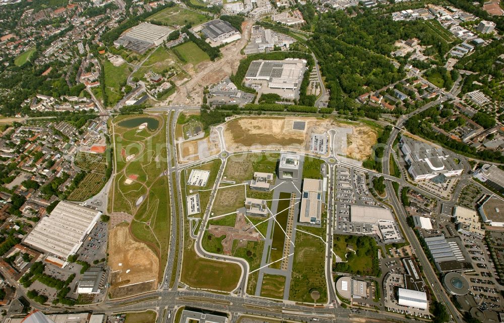 Essen from above - View of the project of urban building Krupp Guertel in Essen in the state North Rhine-Westphalia