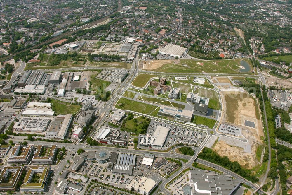 Essen from the bird's eye view: View of the project of urban building Krupp Guertel in Essen in the state North Rhine-Westphalia